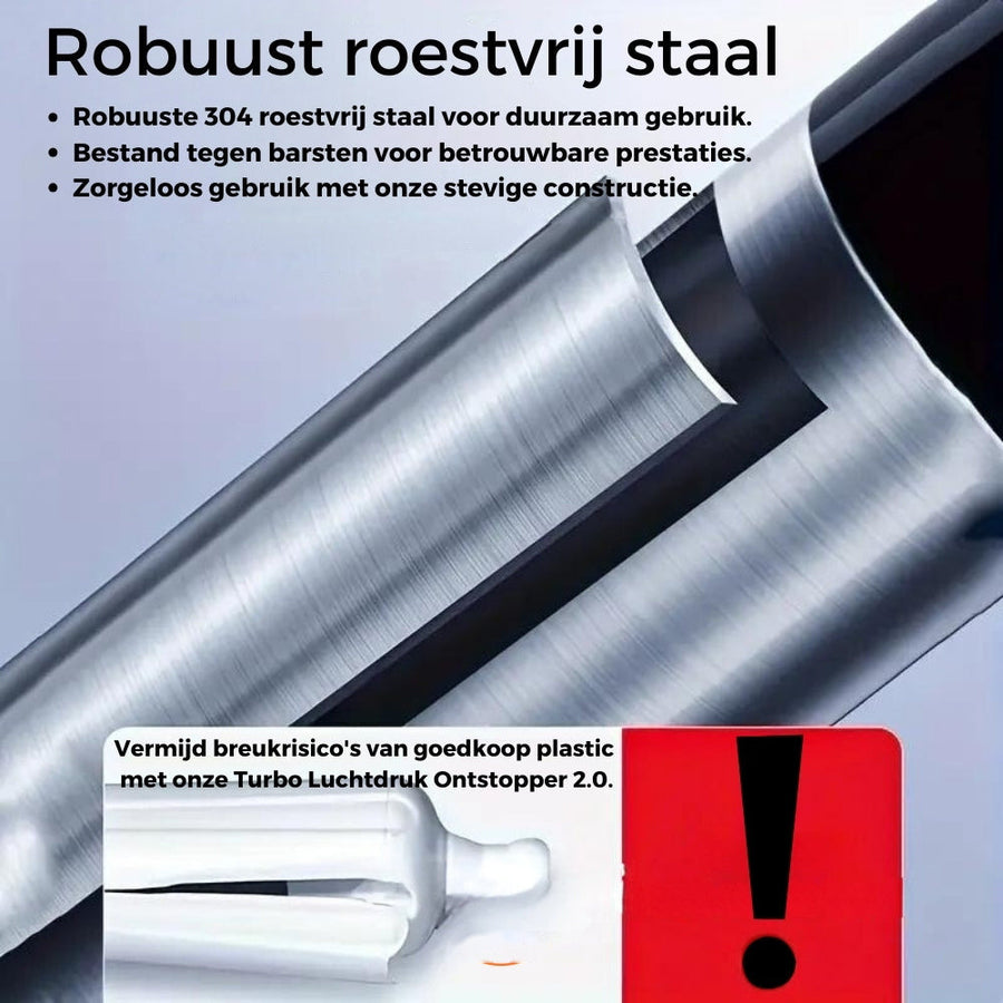Verbesserte Turbo Druckluft-Abflussreiniger 2.0™ | Behebt alle Abflussverstopfungen