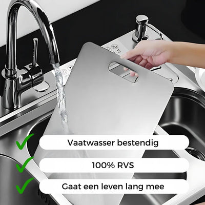 SafeCut™ Edelstahl Schneidebrett | Hör auf, Mikroplastik und Bakterien zu essen