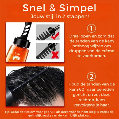 2 in 1 Haargel Kombi | Kamm und Gel in einem für natürlichen, starken und schnell trocknenden Halt beim Stylen