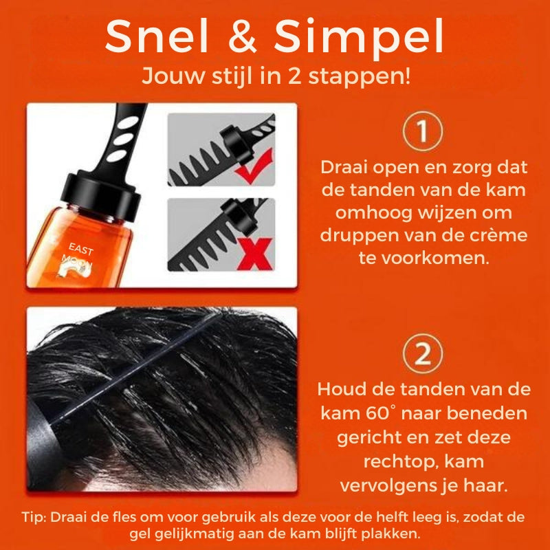 2 in 1 Haargel Kombi | Kamm und Gel in einem für natürlichen, starken und schnell trocknenden Halt beim Stylen