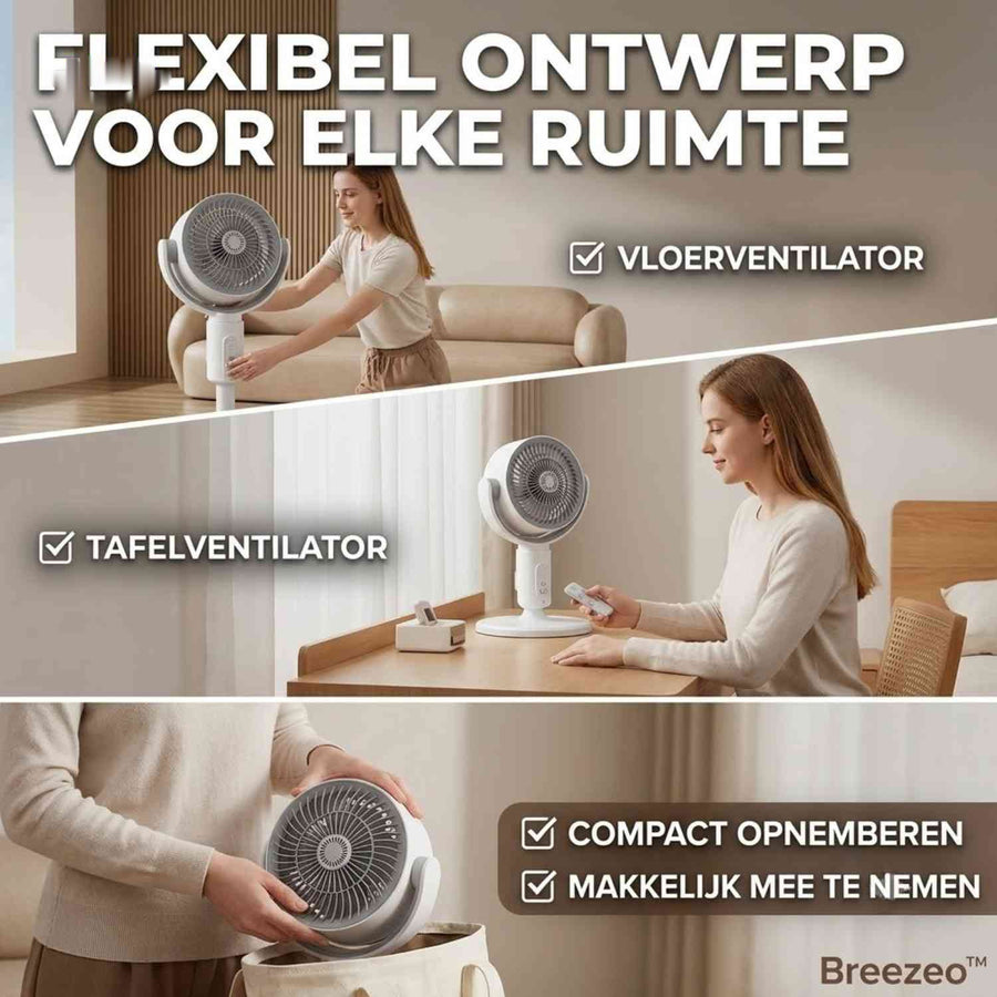 Breezeo™ Ventilator | Leise, ausziehbar und mit Fernbedienung