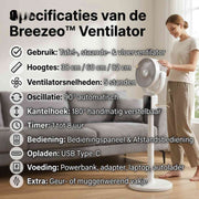 Breezeo™ Ventilator | Leise, ausziehbar und mit Fernbedienung