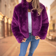FurElegance™ Jacke | Luxuriöser Kunstpelz, Hoher Kragen, Stilvoll & Warm für Jeden Anlass