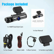 Dashcam Pro™ Full HD 1080P | Dual-Lens, Sicherheit und kristallklare Bilder