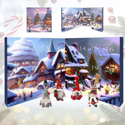 FestiveFrights™ Plüsch Gnom Adventskalender | Halloween- & Weihnachtsfeierdekoration
