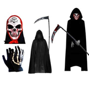 Grimora™ Set | Halloween-Mantel, Skelettmaske & Sichel-Accessoires