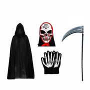 Grimora™ Set | Halloween-Mantel, Skelettmaske & Sichel-Accessoires