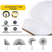 LumiFold™ Schreibtischlampe | 3-Farbige LED, Holzschnitzerei, Faltbar
