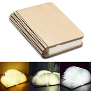LumiFold™ Schreibtischlampe | 3-Farbige LED, Holzschnitzerei, Faltbar