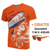 Oranges T-Shirt Set | T-Shirt + GRATIS Sonnenbrille mit UV400-Schutz