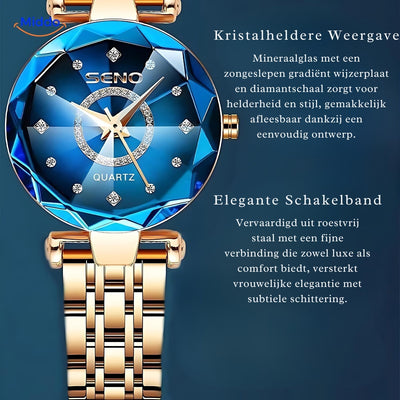 SENO™ Elegance - Stilvolles Goldenes, Leder & Wasserdichtes Uhren 1+1 GRATIS
