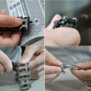 SurvivePro™ Multi-Tool Armband | Edelstahl mit 29 Werkzeugen am Handgelenk