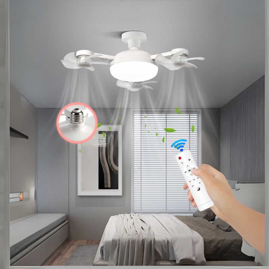 AeroGlow™ Ventilatorlampe | LED, E27 Fassung & Stilvolles Decken-Design