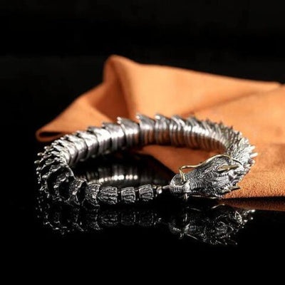 DracoGuard™ Armband | Retro Silber & Dominanz für Männer