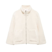 CozyLuxe™ Teddy Wolljacke | Luxuriöser Komfort mit Hohem Kragen und Weicher Schafwolle