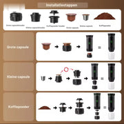 BrewMaster™ 3-in-1 Tragbare Espressomaschine | Für Kapseln & Gemahlenen Kaffee