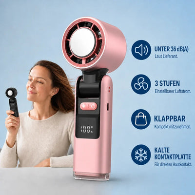 ChillFlow™ | Klappbarer Handventilator mit Kühlplatte