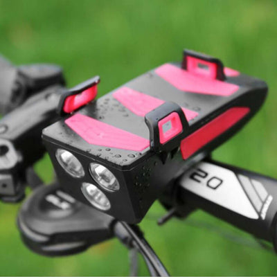 CycloMax™ Fahrrad Gadget | Handyhalterung, Powerbank, Licht & Hupe