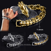 Entfessle die Kraft der Norwegischen Legenden | Wikinger Drachenarmband und/oder Kette mit €20 Rabatt auf das Set