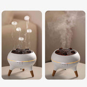 Flamora™ Quallen-Diffuser | Flammenlicht, Aroma-Nebel & Stilvolles Holzdesign