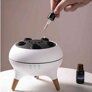 Flamora™ Quallen-Diffuser | Flammenlicht, Aroma-Nebel & Stilvolles Holzdesign