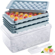 FrostSphere™ Runde Eisformen-Set mit 33 Rastern | Platzsparende dünne Eisformen