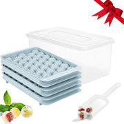 FrostSphere™ Runde Eisformen-Set mit 33 Rastern | Platzsparende dünne Eisformen