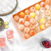 FrostSphere™ Runde Eisformen-Set mit 33 Rastern | Platzsparende dünne Eisformen