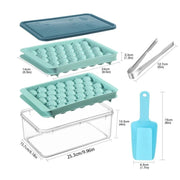 FrostSphere™ Runde Eisformen-Set mit 33 Rastern | Platzsparende dünne Eisformen
