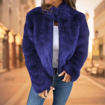 FurElegance™ Jacke | Luxuriöser Kunstpelz, Hoher Kragen, Stilvoll & Warm für Jeden Anlass