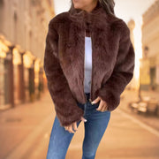 FurElegance™ Jacke | Luxuriöser Kunstpelz, Hoher Kragen, Stilvoll & Warm für Jeden Anlass
