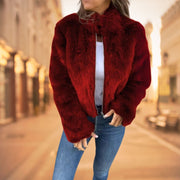 FurElegance™ Jacke | Luxuriöser Kunstpelz, Hoher Kragen, Stilvoll & Warm für Jeden Anlass