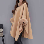 Furina™ Capejacke | Wollmix, großer Fellkragen, elegant und komfortabel