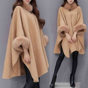 Furina™ Capejacke | Wollmix, großer Fellkragen, elegant und komfortabel