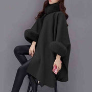 Furina™ Capejacke | Wollmix, großer Fellkragen, elegant und komfortabel