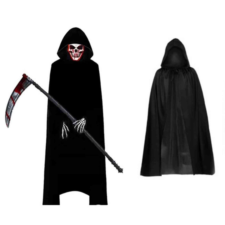 Grimora™ Set | Halloween-Mantel, Skelettmaske & Sichel-Accessoires