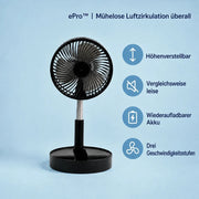 BreezePro™ | Faltbarer USB-Ventilator mit Teleskopständer