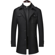 WoolGuard™ Winterjacke | Luxuriöser Doppelkragen-Trenchcoat für Herren | Warm & Stilvoll für den Winter