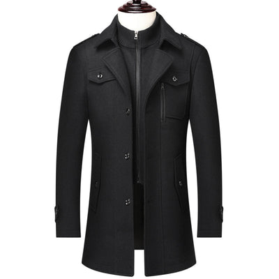WoolGuard™ Winterjacke | Luxuriöser Doppelkragen-Trenchcoat für Herren | Warm & Stilvoll für den Winter