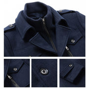 WoolGuard™ Winterjacke | Luxuriöser Doppelkragen-Trenchcoat für Herren | Warm & Stilvoll für den Winter