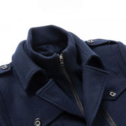 WoolGuard™ Winterjacke | Luxuriöser Doppelkragen-Trenchcoat für Herren | Warm & Stilvoll für den Winter