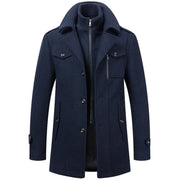 WoolGuard™ Winterjacke | Luxuriöser Doppelkragen-Trenchcoat für Herren | Warm & Stilvoll für den Winter