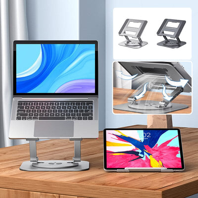 Verbessere deinen Arbeitsplatz mit dem 360° drehbaren Laptop- und Tablet-Ständer