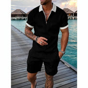 Leander™️ | 2-teilige Sommerkombination mit luftigem Hemd & Shorts mit Kordelzug