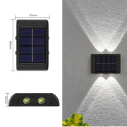 LumiBright™️ Solar Wandleuchte | Wasserdichte LED, Doppelkopf, Außendekoration