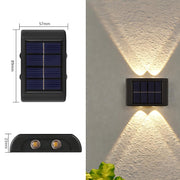 LumiBright™️ Solar Wandleuchte | Wasserdichte LED, Doppelkopf, Außendekoration