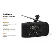 SolarPower™ Pro | Notfallradio mit Kurbel & Solar, Taschenlampe, Powerbank und SOS