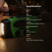 SolarPower™ Pro | Notfallradio mit Kurbel & Solar, Taschenlampe, Powerbank und SOS