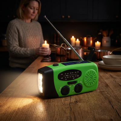 SolarPower™ Pro | Notfallradio mit Kurbel & Solar, Taschenlampe, Powerbank und SOS