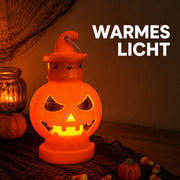 PumpkinGlow™ Doppelseitige tragbare Halloween-Kürbislaterne | Warmes Licht oder 7-Farben-LED